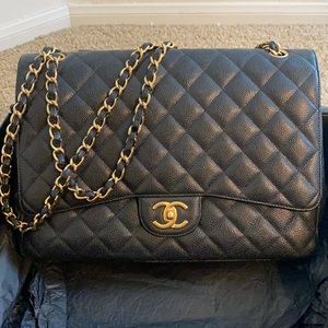 Authentic Chanel Caviar Quilted Maxi Double Flap